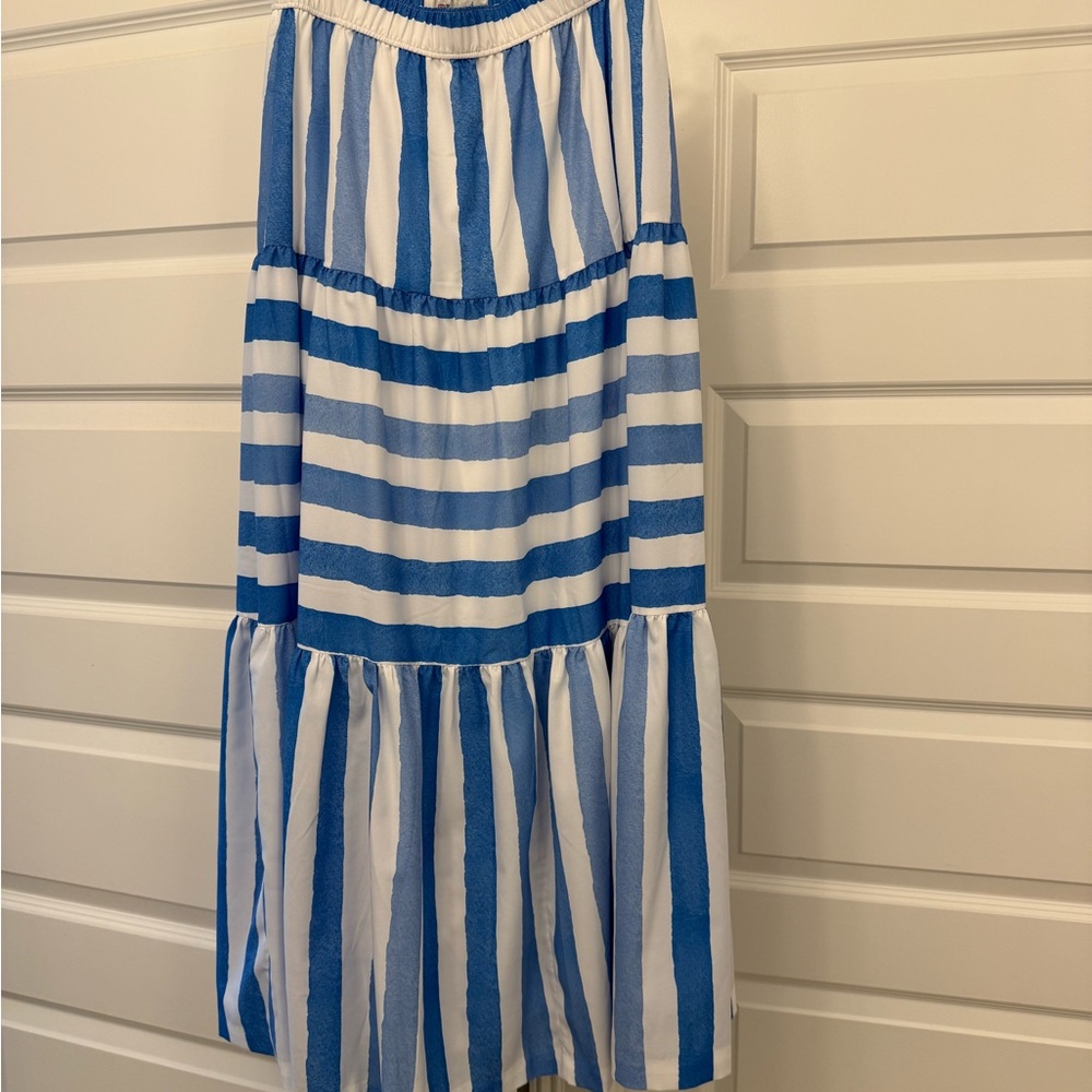 Vineyard Vines Blue and White Midi Skirt